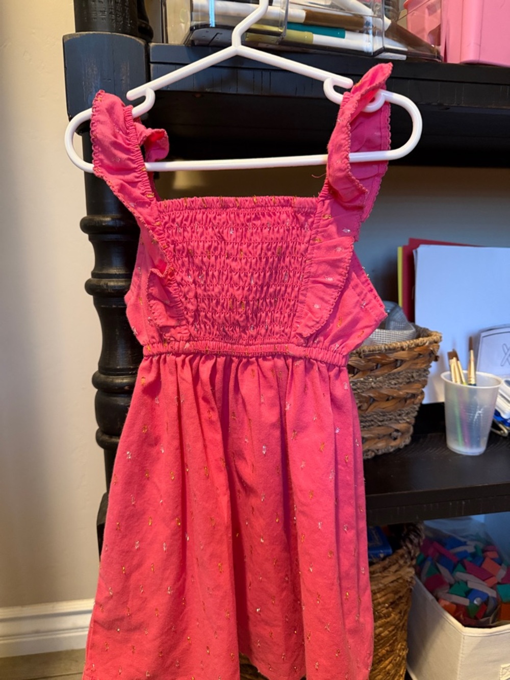 Penelope Mack Hot Pink Ruffle Strap Dress